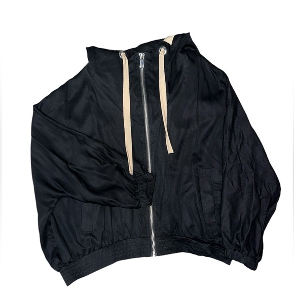 ZARA Women’s Black Oversize Hooded Jacket Size M - Picture 2 of 7